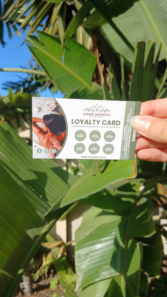 Avenue Aesthetics loyalty card
